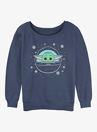 Star Wars The Mandalorian Snow Child Womens Slouchy Sweatshirt