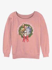 Star Wars: The Rise Of Skywalker Droid Holiday Greetings Womens Slouchy Sweatshirt