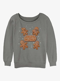 Star Wars Galactic Gingerbread Cookies Logo Womens Slouchy Sweatshirt