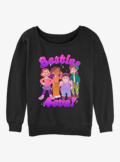 Disney Pixar Turning Red Besties 4Eva Womens Slouchy Sweatshirt