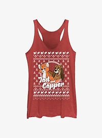 Disney the Fox and Hound Tod Copper Ugly Christmas Womens Tank Top