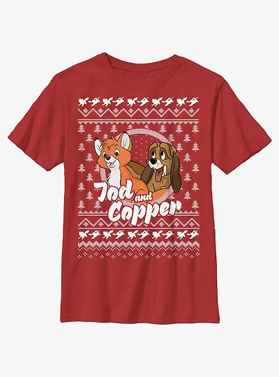Disney the Fox and Hound Tod Copper Ugly Christmas Youth T-Shirt