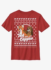 Disney the Fox and Hound Tod Copper Ugly Christmas Youth T-Shirt