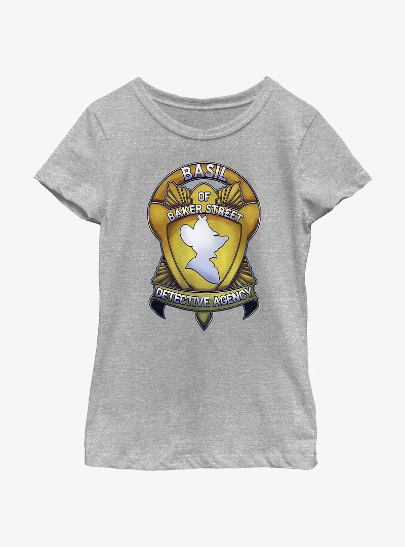Disney The Great Mouse Detective Basil Badge Youth Girls T-Shirt