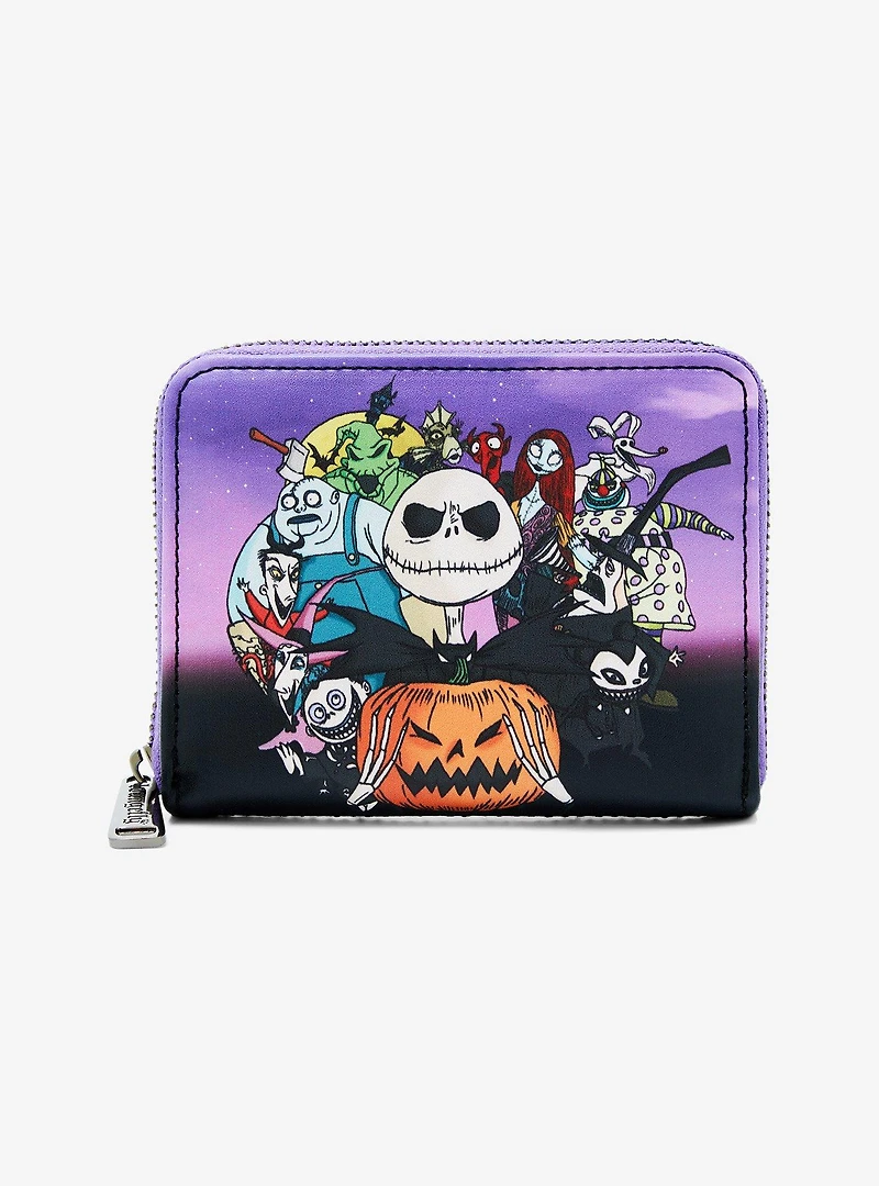 Loungefly Disney The Nightmare Before Christmas Characters Group Portrait Small Zip Wallet - BoxLunch Exclusive