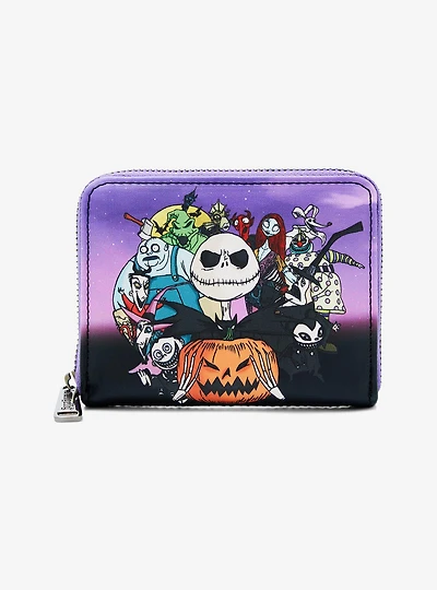 Loungefly Disney The Nightmare Before Christmas Characters Group Portrait Small Zip Wallet - BoxLunch Exclusive