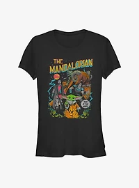 Star Wars The Mandalorian Neon Poster Girls T-Shirt