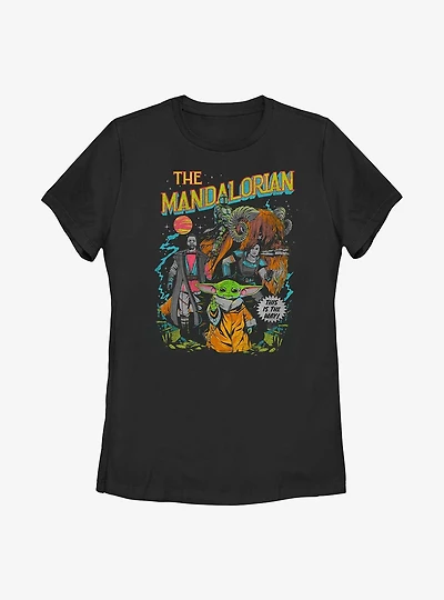 Star Wars The Mandalorian Neon Poster Womens T-Shirt