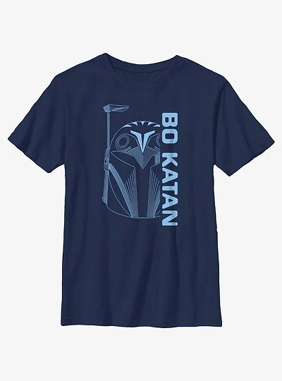 Star Wars The Mandalorian Bo Katan Helmet Youth T-Shirt