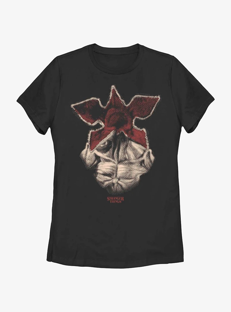 Stranger Things Halftone Demogorgon Womens T-Shirt