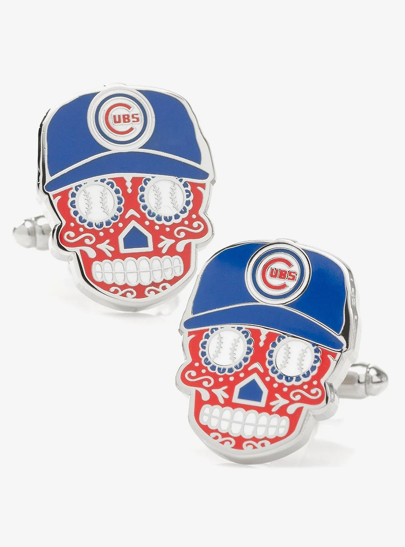 Chicago Cubs Sugar Skull Cufflinks