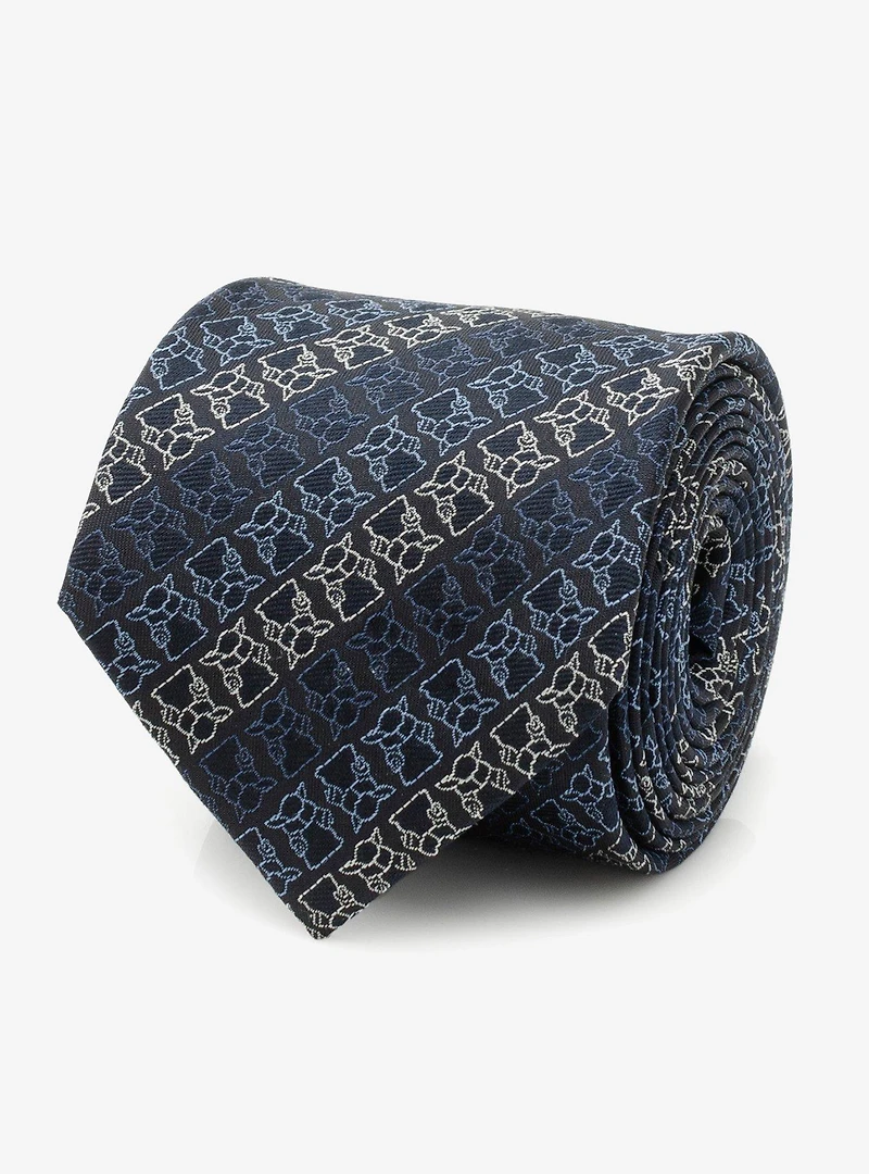 Star Wars The Mandalorian Grogu Outline Stripe Navy Men's Tie