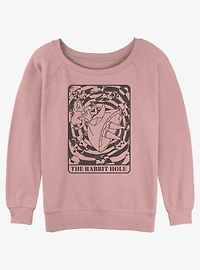 Disney Alice Wonderland Rabbit Hole Card Womens Slouchy Sweatshirt