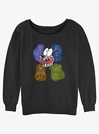 Cartoon Network Courage the Cowardly Dog Enemy Blobs Womens Slouchy Sweatshirt