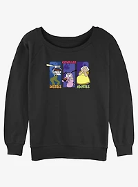 Cartoon Network Courage The Cowardly Dog Family Eustace, and Muriel Womens Slouchy Sweatshirt