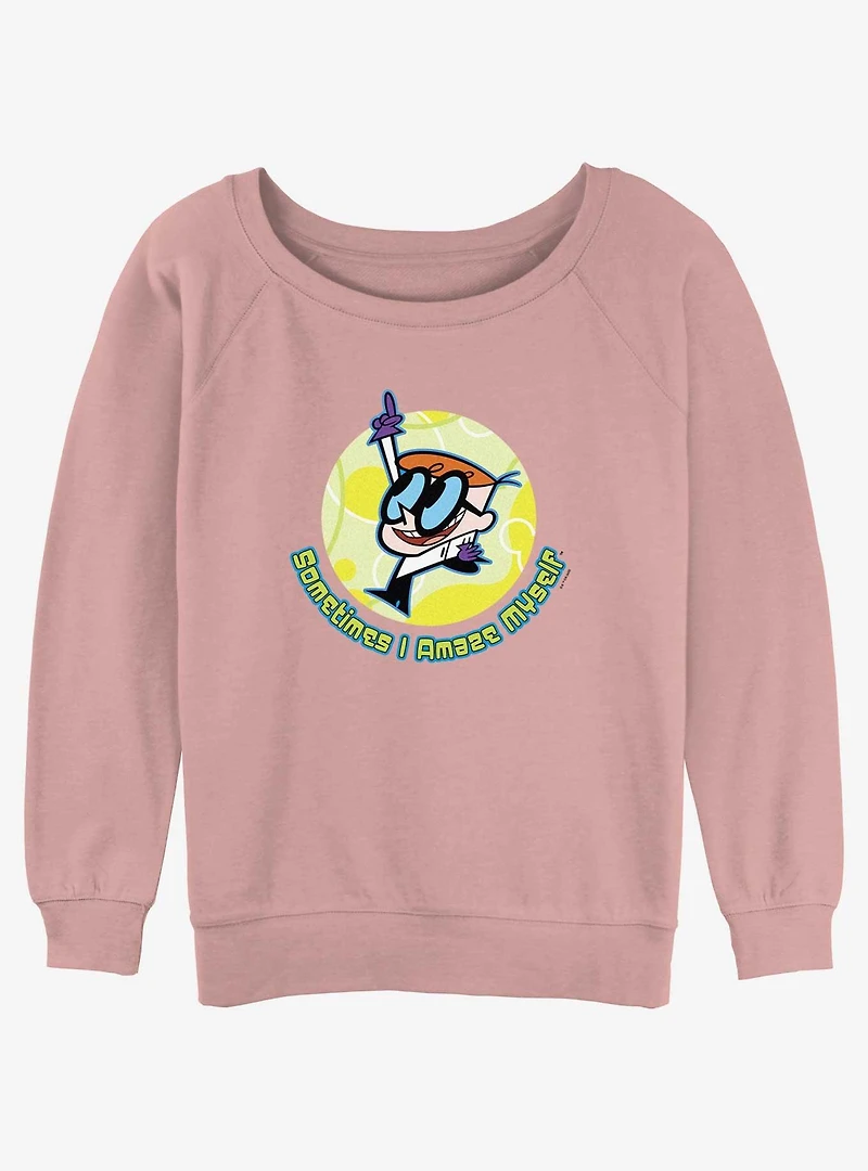 Cartoon Network Dexter's Laboratory I Amaze Myself Womens Slouchy Sweatshirt