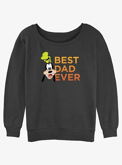 Disney Mickey Mouse Best Goofy Dad Ever Womens Slouchy Sweatshirt