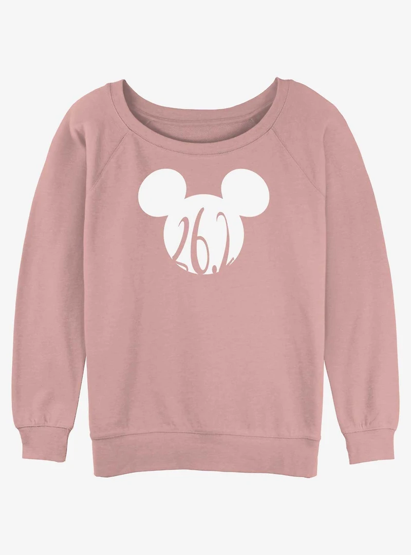 Disney Mickey Mouse Marathon 26.2 Ears Womens Slouchy Sweatshirt