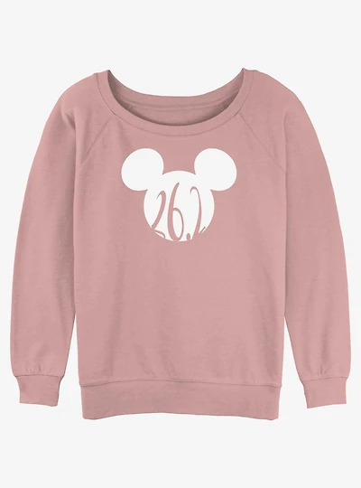 Disney Mickey Mouse Marathon 26.2 Ears Womens Slouchy Sweatshirt