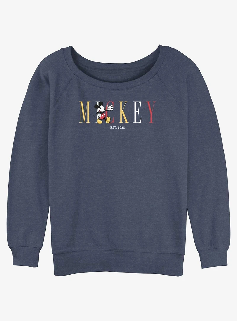 Disney Mickey Mouse Fashion Womens Slouchy Sweatshirt