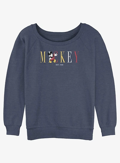 Disney Mickey Mouse Fashion Womens Slouchy Sweatshirt