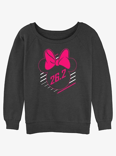 Disney Mickey Mouse Runners Club Marathon Minnie Ears Womens Slouchy Sweatshirt