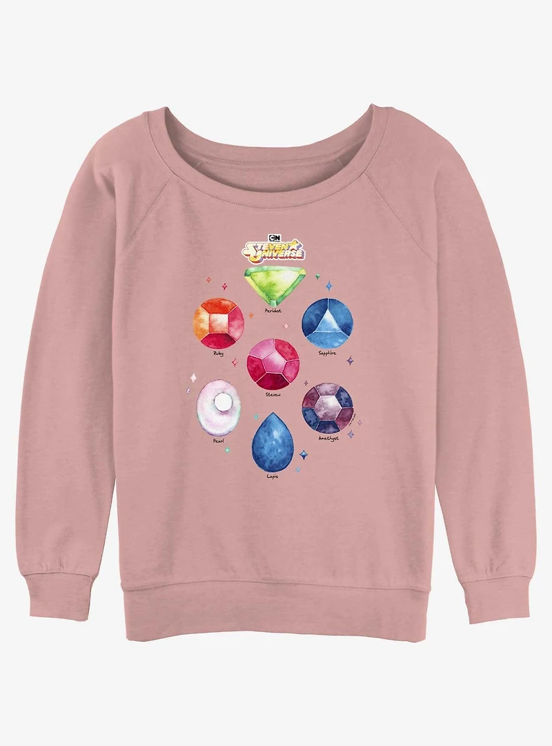 Cartoon Network Steven Universe Watercolor Gems Womens Slouchy Sweatshirt