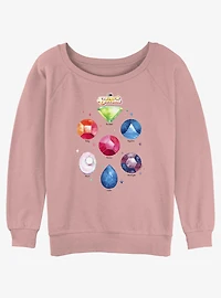 Cartoon Network Steven Universe Watercolor Gems Womens Slouchy Sweatshirt