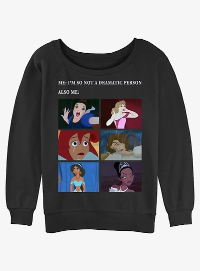 Disney Princesses Princess Drama Meme Womens Slouchy Sweatshirt