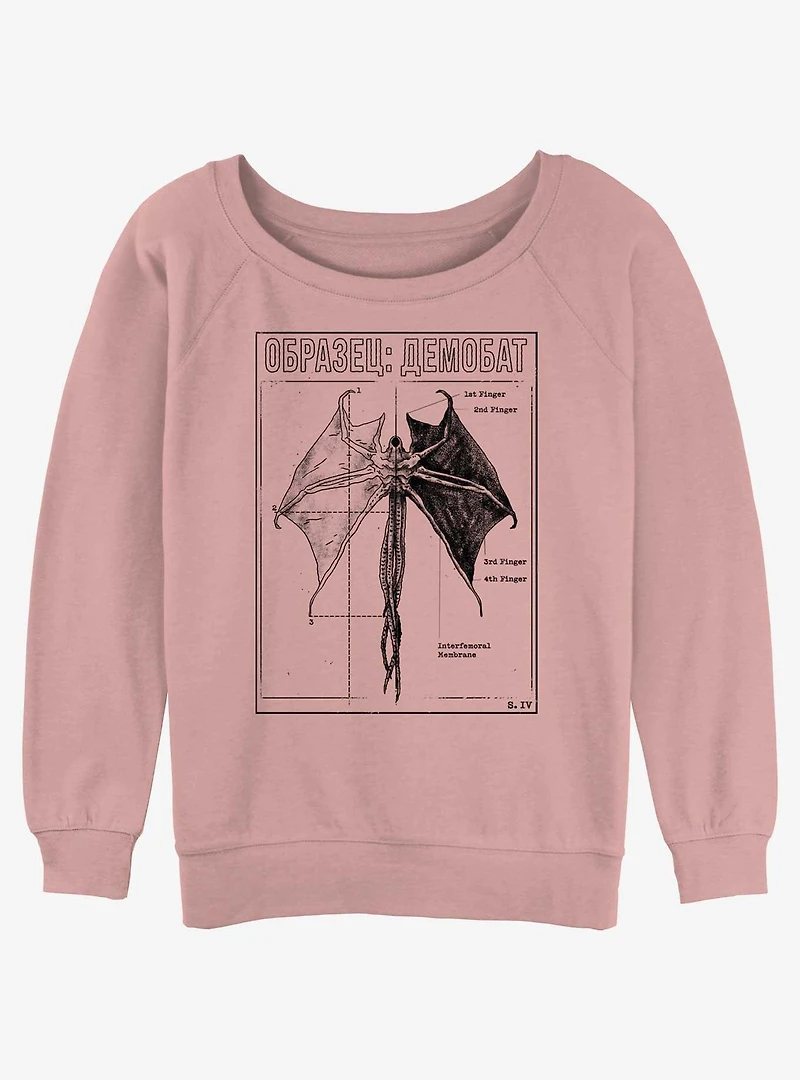 Stranger Things Demobat Womens Slouchy Sweatshirt