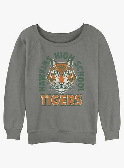 Stranger Things Hawkins High School Tigers Arch Womens Slouchy Sweatshirt