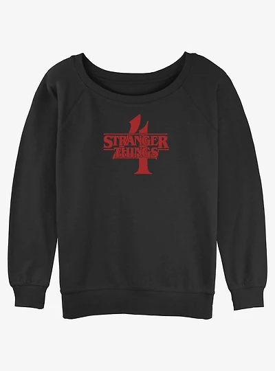 Stranger Things Season 4 Logo Womens Slouchy Sweatshirt