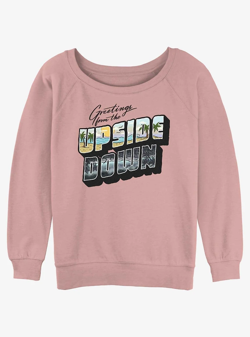 Stranger Things Upside Down Postcard Womens Slouchy Sweatshirt