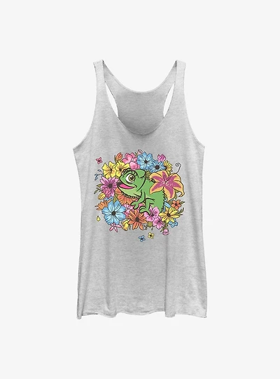 Disney Tangled Floral Pascal Girls Raw Edge Tank