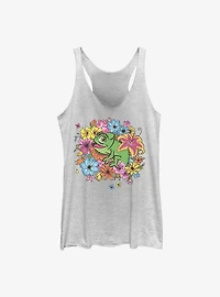 Disney Tangled Floral Pascal Girls Raw Edge Tank