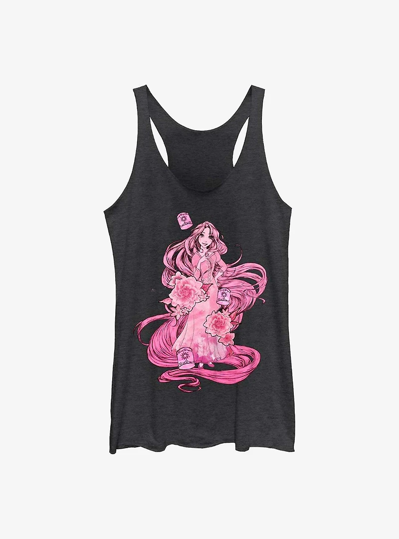Disney Tangled Tonal Rapunzel Girls Raw Edge Tank