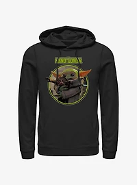 Star Wars The Mandalorian Grogu Hugging An Anzellan Hoodie Hot Topic Web Exclusive