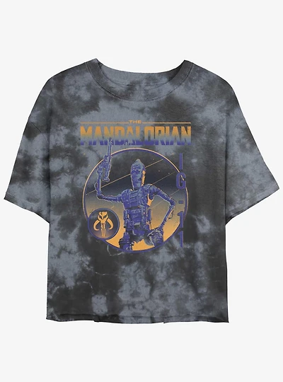 Star Wars The Mandalorian IG-11 Statue Tie-Dye Girls Crop T-Shirt
