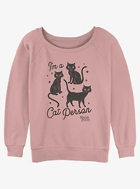 Disney Hocus Pocus Binx Cat Person Womens Slouchy Sweatshirt