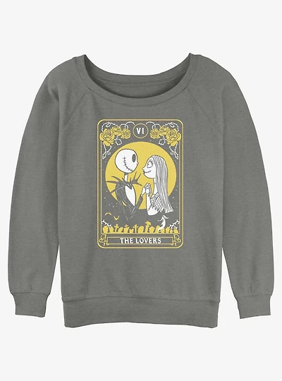Disney The Nightmare Before Christmas Lovers Tarot Card Womens Slouchy Sweatshirt