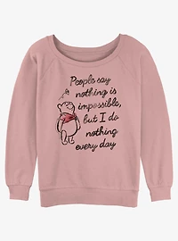 Disney Winnie The Pooh Nothing Is Impossible Womens Slouchy Sweatshirt