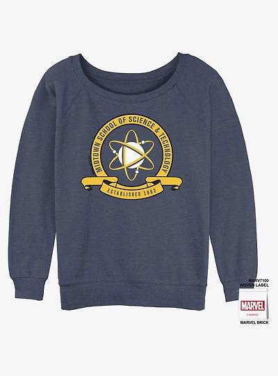 Marvel Spider-Man Midtown Emblem Womens Slouchy Sweatshirt