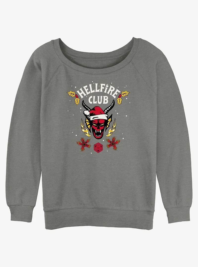 Stranger Things A Hellfire Holiday Womens Slouchy Sweatshirt