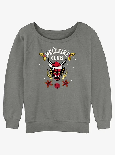 Stranger Things A Hellfire Holiday Womens Slouchy Sweatshirt