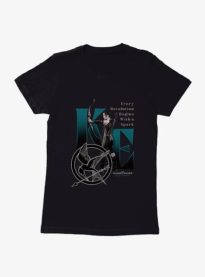 Hunger Games Katniss Everdeen Spark Revolution Womens T-Shirt