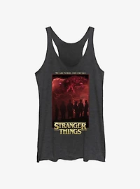 Stranger Things Nerds And Freaks Girls Raw Edge Tank