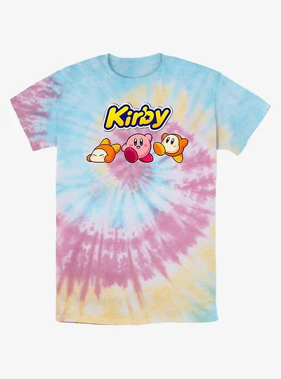 Kirby and Waddle Dee Logo Tie-Dye T-Shirt
