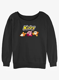 Kirby and Waddle Dee Logo Slouchy Sweatshirt