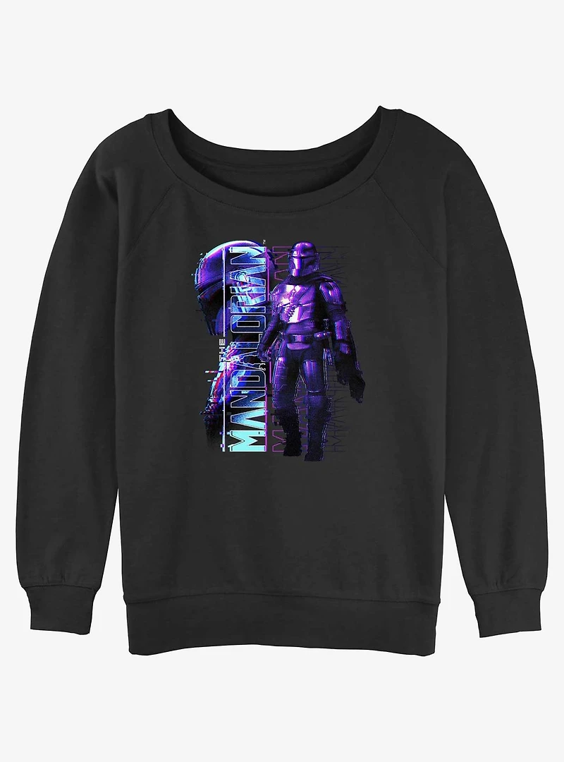 Star Wars The Mandalorian Mando Glitch Slouchy Sweatshirt