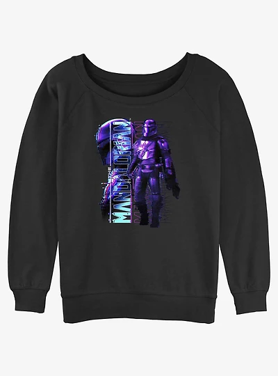 Star Wars The Mandalorian Mando Glitch Slouchy Sweatshirt